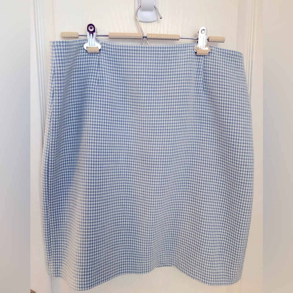 Pale blue houndstooth Tristan skirt (matching jacket also available)